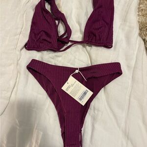 Monday Swimwear Ribbed Purple Bikini